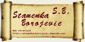 Stamenka Borojević vizit kartica